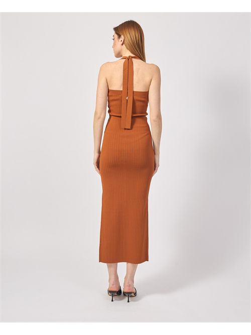 Silvian Heach long knitted dress with crossover neckline SILVIAN HEACH | GPP25028VEBROWN COFFEE